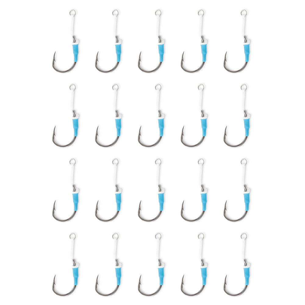 Uncle Mo's heavy-duty jigging assist hook with solid ring for reliable saltwater connections.