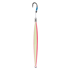 UNCLE MO'S Tuna Riser Jig pink glow ready for immediate offshore use.