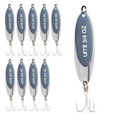 UNCLE MO'S UMT chrome spoon lure ten-pack ready for versatile freshwater and saltwater fishing.