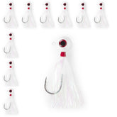 UNCLE MO'S UMT fluke bucktail jig with pearl white Mylar teaser attracts bites