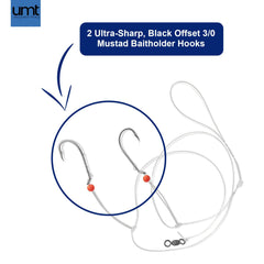 Uncle Mo's Tackle 36in leader with ball-bearing swivel for reliable bottom rigs.