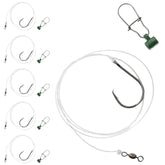 5-pack striped bass slider rigs with 8/0 inline circle hooks from Uncle Mo's Tackle