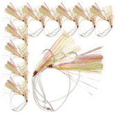 Uncle Mo's Hi-Lo rig with chartreuse Mylar teaser for deep-water fluke fishing