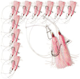 UNCLE MO'S TACKLE hi-lo rig with pink Mylar teaser for dual-bait presentation