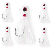 UNCLE MO'S UMT Fluke Bucktail Jig 2oz Pearl White with Mylar teaser attracts bites.