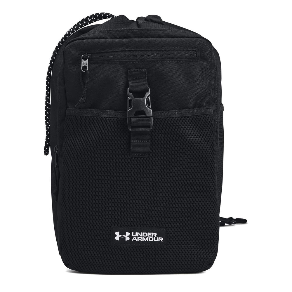 Under Armour 1376461-1-OSFM sling bag front view for compact daily gym-to-work carry.