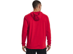 Under Armour Storm Fleece Hoody Red fabric texture shows stretch for freedom of movement.