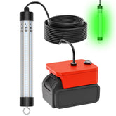 Underwater fishing light with 6000 lumens, green glow for night fishing