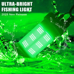 12-24V submersible green fishing light with 20ft power cord