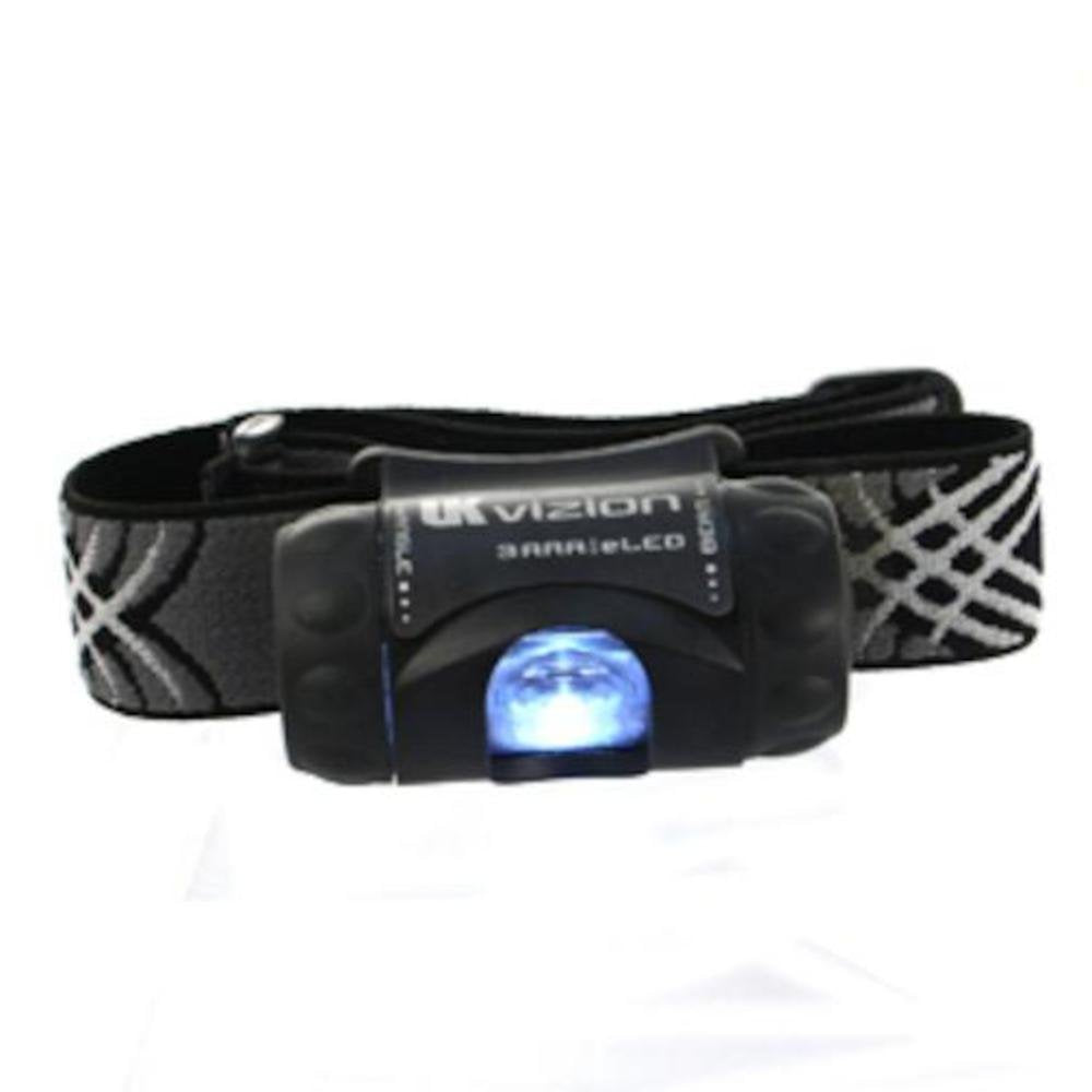 Underwater Kinetics Vizion eLED headlamp in black with versatile beam options for camping and diving
