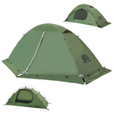 Underwood Aggregator 1P tent with snow skirt for winter protection.
