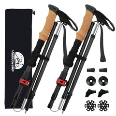 Underwood Aggregator carbon fiber trekking poles folded for travel, ultra-light and compact.