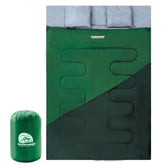 Underwood Aggregator double sleeping bag queen-size for two people in outdoor setup