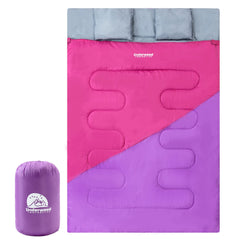Underwood Aggregator double sleeping bag queen size offers roomy comfort for two campers.