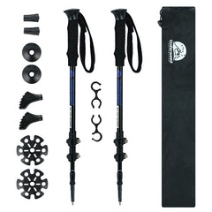 Underwood Aggregator Trekking Poles folded for compact travel and easy storage.