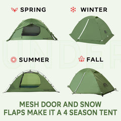 Underwood Aggregator two-person tent interior with gear pocket keeps essentials organized on trips.