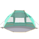Unicamper beach tent ready for setup offering instant shade at the beach