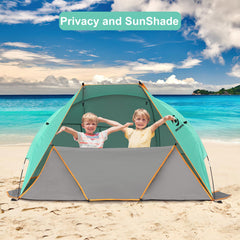 Windproof fiberglass poles keep the canopy steady on windy days