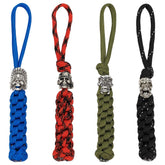 UNICRAFTALE paracord knife lanyard with four skull beads for easy access and distinctive style.