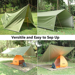Unigear UV protection sun shade during a sunny hike