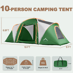 UNIHIMAL tent interior with two rooms highlights private sleeping areas.