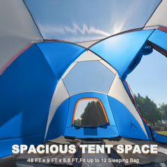 UNIHIMAL tents two-room layout with private entrances for family privacy.