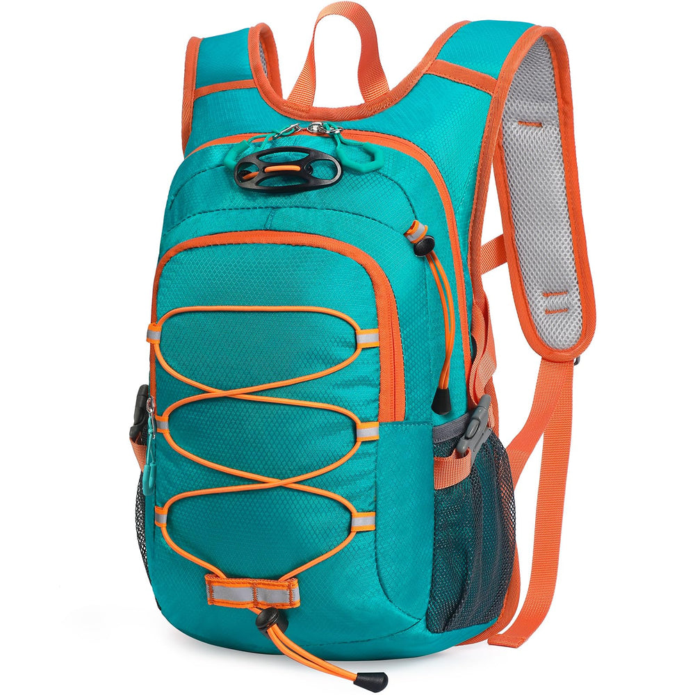 Unineovo 12L kids hiking backpack front view with spacious main compartment for clothing and snacks.