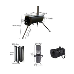 UNISTRENGH folding camp stove in black, side view highlighting portability.