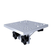 Silver universal aluminum downrigger bracket showing 90 degree fit