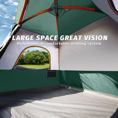 UNP 4-person tent easy-setup scene demonstrates quick pitching for solo or duo campers.