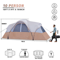 UNP camping tent setup in progress demonstrates simple two-person assembly in about ten minutes