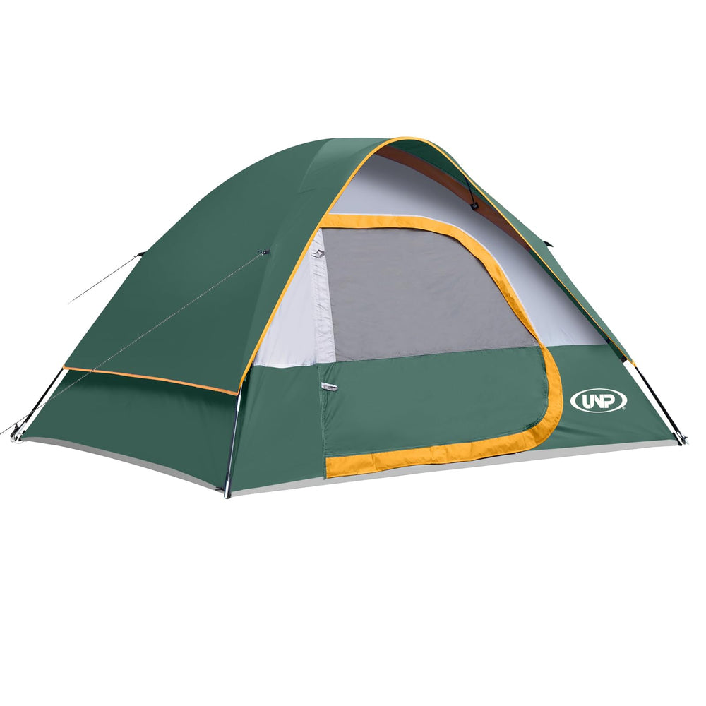 Unp camping tent 4-person exterior view showing roomy shelter for family camping