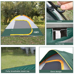 Unp camping tent 4-person rainfly removed shows easy ventilation and view