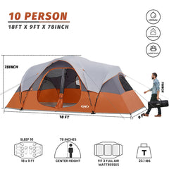 UNP Camping Tent interior spacious layout supports multiple sleeping options