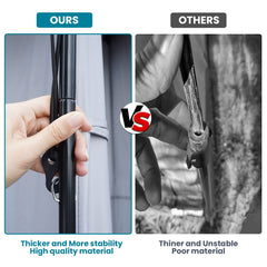 Unp shower tent anti-rust poles deliver stable setup on uneven ground.