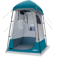 Unp shower tent with a spacious interior for easy dressing and privacy during camping.