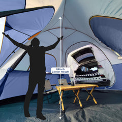 unp SUV Dome Tent rainfly with taped seams enhances weather protection