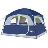 UNP 6-person tent front view highlighting spacious family camping setup.