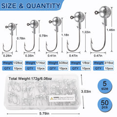 Packaged jig head set in portable box