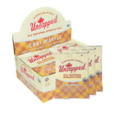 Untapped chai waffles packaging showing convenient endurance snack with maple sweetness