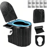 UOPBYEA portable camping toilet with durable ABS construction for rugged use