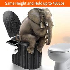 UOPBYEA portable camping toilet odor-control lid emphasizes hygienic, odor-free use during camping trips.