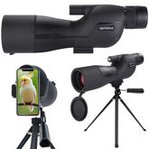 Upcheirna spotting scope front view shows compact design for field use and quick targeting