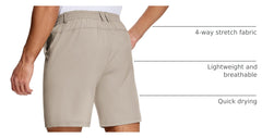 UPGET elastic waist shorts with zip fly offer flexible fit and durability