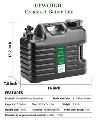 UPWOIGH water jug handle perspective shows portable ergonomic carrying for camping or hiking