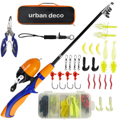 Urban Deco kids fishing pole with orange telescopic design