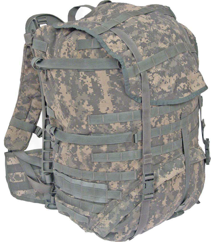 US G.I. Large ACU Rucksack with frame and straps, military surplus with MOLLE compatibility