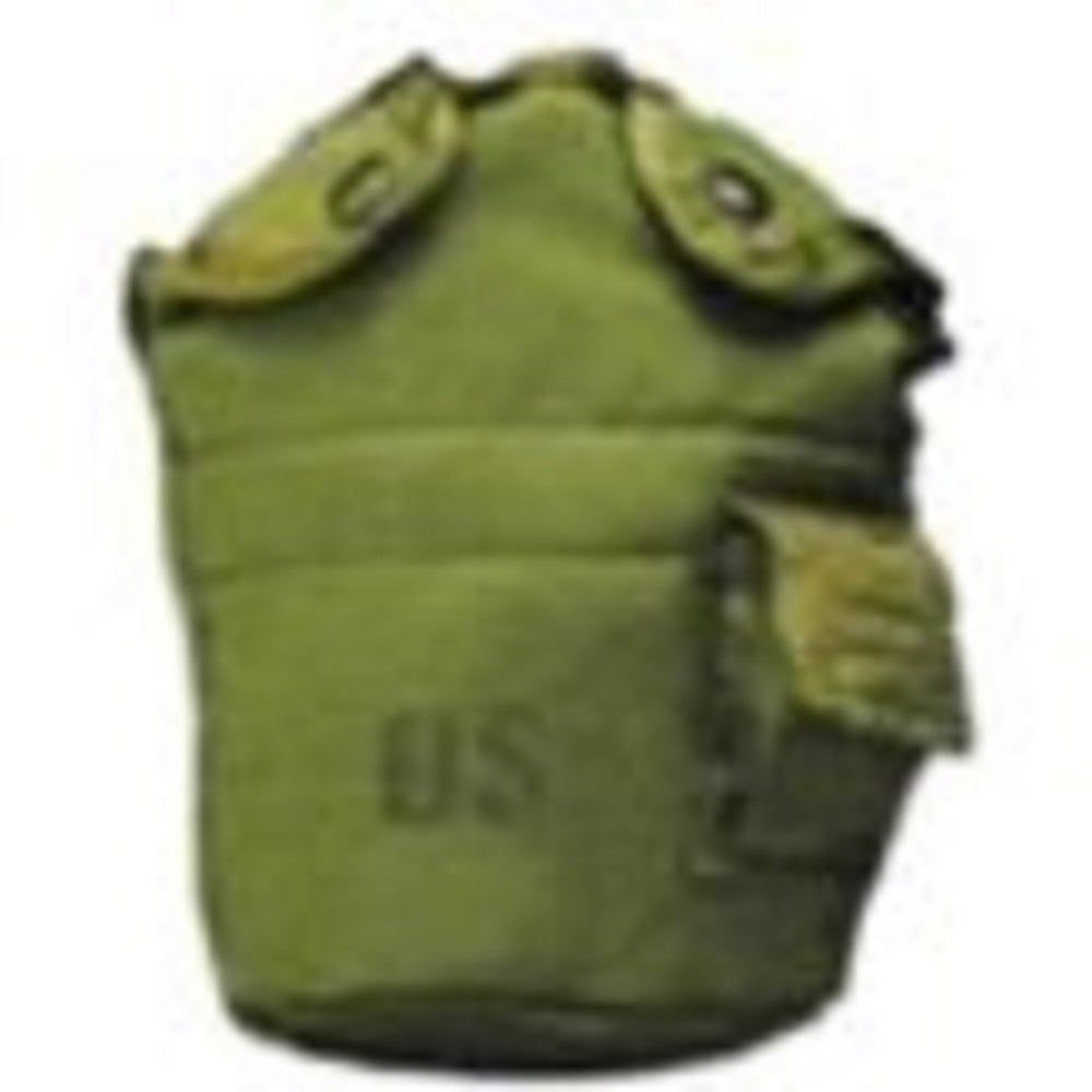 US Military Contractor OD Government Nylon Canteen Cover in olive drab, durable G.I.-style protection.