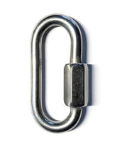 US Stainless 316 quick link closeup highlights corrosion resistance for saltwater use.