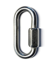 US Stainless 316 quick link closeup highlights corrosion resistance for saltwater use.